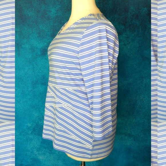NWT Charter Club Striped Blue White Top Size 2X - Picture 4 of 9